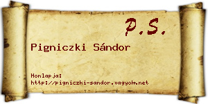 Pigniczki Sándor névjegykártya