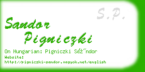 sandor pigniczki business card